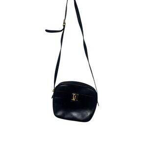 Vintage Salvatore Ferragamo Womens Navy  Leather Crossbody Shoulder Bag NWT